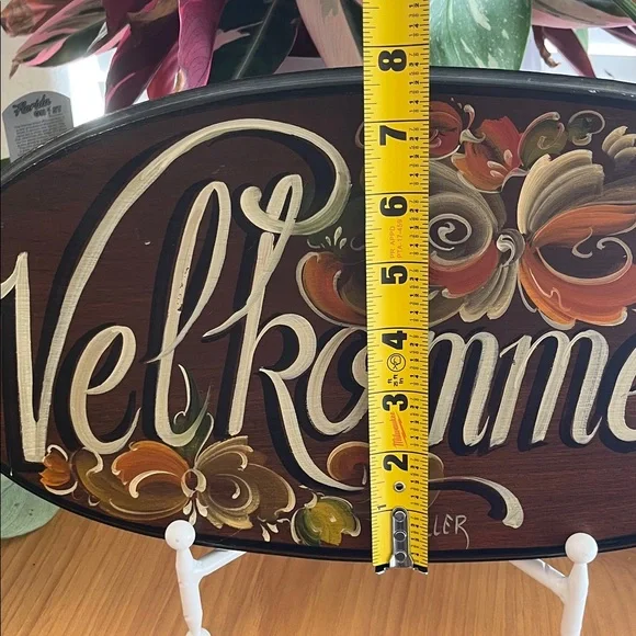 🚨SOLD ELSEWHERE🚨Velkommen “Welcome” Vintage Norse Folk Art Sign EUC - Picture 6 of 7